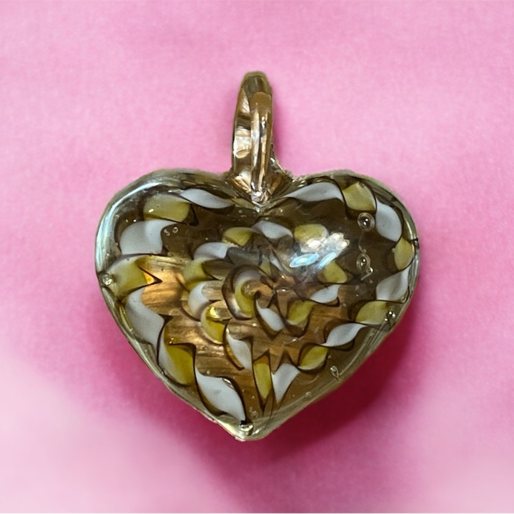 Glass Heart Necklace Pendant